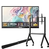 SYLVOX Outdoor TV mit Soundbar & Ständer, 55 Zoll Smart TV wasserdichte Outdoor Fernseher, 4K...