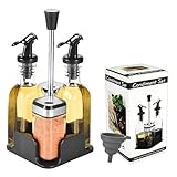 SIAZIH Salz und Pfefferstreuer Essig Öl Set (5-teiliges Set), 2 Ölflasche 160ML,2 Gewürzgläser...