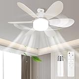 BomKra Deckenventilator mit Beleuchtung und Fernbedienung Leiser - 30W LED Deckenleuchte mit...