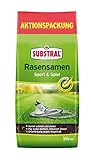 Substral Rasensamen Sport und Spiel, strapazierfähige Rasensaat-Mischung mit Grünfärbung gegen...