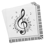 Beaupretty 60 Stück Einweg musiknoten papierservietten Saugfähige Party dinner servietten für...