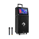 auna KTV Mobile PA Soundanlage - Bluetooth Lautsprecher mit Touch-Display, PA Anlage + 2 drahtlose...