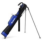 COSTWAY Golf-Standtasche, Golfbag mit 2 er Unterteilung & Regenhaube, Golftasche leicht mit...