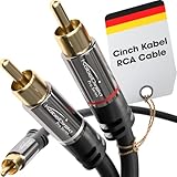 KabelDirekt – 2m – Cinch-Y-Kabel, 1 Cinch auf 2 Cinch, Stereo-Audiokabel (Koax-Kabel,...