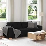 vidaXL 3-Sitzer-Sofa Schwarz 180 cm Stoff