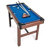 HOMASIS Mini Billardtisch, Billiard Tisch mit 2 Queues 2 Kreiden 16 Bällen Dreieck & Bürste,...