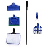 Amfrpar Aquarium Reinigungsset 5 in 1 Aquarium Scheibenreiniger mit Klinge + Algenschaber +...