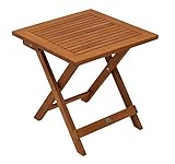 DEGAMO Gartentisch Beistelltisch Java 45x45cm klappbar, Akazie braun geölt, FSC®-Zertifiziert,...