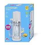 SodaStream Wassersprudler Terra White Value Pack x2 mit 2 geschmolzenen Flaschen,...