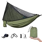 UPhitnis Hängematte Outdoor mit Moskitonetz 600lb Traglast Atmungsaktiv Ultraleicht Fallschirm...