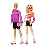 Barbie Fashionistas-Set mit 2 Modepuppen und 6 Zubehörteilen, Barbie und Ken Rollschuh-Modepuppen,...