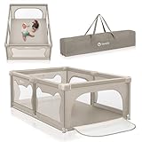 LIONELO WILLOW Laufgitter Baby, ab 0-48 Monaten große Fläche 120 cm x 180 cm x 68 cm mit...