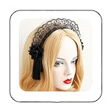 GORTIN Gothic Lolita Stirnband Schwarz Halloween Kopfschmuck Rote Rose Blume Haarbänder Maskerade...