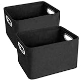 Yiomxhi 2 Stück Aufbewahrungsbox mit Griffen, Faltbare Filz Aufbewahrungskorb, Filzkorb...