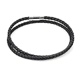 ASTER Armband Herren Manschette Leder Geflochtenes Armband Geflochten Double Wrap Geflochtenes...