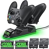 Xbox Controller Ladestation mit 2X 3360mWh Wiederaufladbaren Akku für Xbox One/Xbox Series X/S,...