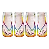 Manicure Print Socks Damen Flip Flop Print Socks Kurze Socks Bunte Socken Sneaker Socken Zwei Paar...