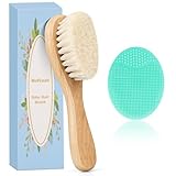 MolYuan Baby Haarbürste, Hölzerne weiche ziegenhaarbürste, Baby Rosenrot Silikon Haar Cradle Cap...