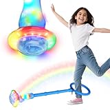 TOPRUNYI Swing Wheel mit Lichtrad,Springring Fußkreisel Kinder mit Nachtleuchteffekt,Faltbarer...