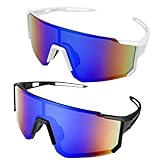 Ghazpmuk 2 Stück Sport Sonnenbrille, Polarisiert Fahrradbrille, Sportbrille, Rennrad Radbrille,...