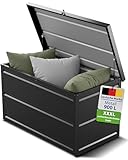 Gartenzeit® Auflagenbox 900 L (148×83×87 cm) – XXL Gartenbox aus pulverbeschichtem Stahl,...