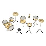 LOCADENCE 8 Teiliger Mini Trommel Modellbausatz, Dekoratives Metall Miniatur Trommel Set, Miniatur...