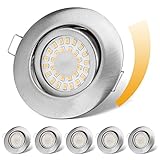 LED Einbaustrahler 230V Flach Dimmbar LED Spots 6W IP44 Bad Einbauleuchten Deckenspots...