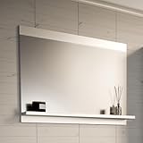 [en.casa] Wandspiegel groß Bad Krildihana Spiegel hängend mit Ablage 60 x 50 x 12 cm Hängespiegel...