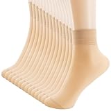 Soleeya 14 Paar Dünn Feinstrumpfsöckchen Nylon Socken Damen, 35-39 Feinsöckchen mit Verstärkten...