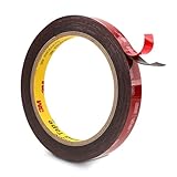3M Doppelseitiges Klebeband Montageband 12.5mm x 4.7m Schwarz 1 Rollen 0.6mm dick 5925...
