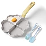 RIOVARM 4-Loch Herzform Eierpfanne Antihaftbeschichtung Granit Kleine Pfannen Induktion Bratpfanne...