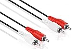 1,5m Cinch Kabel | Stereo Audiokabel | 2X Cinch Stecker auf 2X Cinch Stecker | Chinch RCA Kabel...