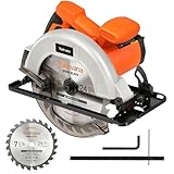 Yunirvana 1400W Kreissägen, Maximale 6000RPM, Einstellbare Schnitttiefe und -winkel: 62 mm (90°) -...