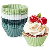 Muffinform Silikon 24 Stück Silikon Muffinförmchen Wiederverwendbare, Silikonform Rund, Cupcake...