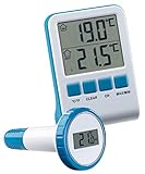 infactory Wasser Thermometer Funk: Digitales Teich- und Poolthermometer mit LCD-Funk-Empfänger,...