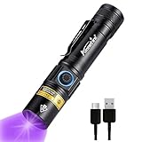 Alonefire SV38 5W 365nm UV Taschenlampe Typ C USB Aufladbar Ultraviolett Schwarzlicht Haustierurin...