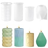 4 Stück Kerzenformen zum Gießen, DIY Silikonformen Kerzenform, Kerzen Formen Silikon Gießformen,...