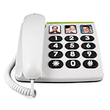 Doro PhoneEasy 331ph Seniorentelefon, Schnurgebundenes Großtastentelefon mit 3...