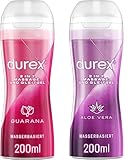 Durex Gleitgel 2-in-1 Massage Gel – Wasserbasiertes Gleitmittel für sinnliche Liebesmassagen –...