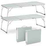 Namalu 2 Stück Campingtisch klappbar Tragbare Aluminium Klapptische 92 x 42 cm Leichte Klapptisch...