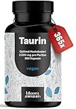 Taurin Kapseln Hochdosiert - 365 Kapseln - 2.000 mg pro Portion - Vegan & Produziert in Deutschland...