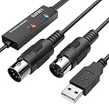 LEKATO USB MIDI Kabel Midi USB Kabel Midi Interface Konverter, 5 Polig In Out Midi zu USB Adapter...