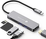 NOVOO USB C Hub (5 in 1) Aluminium mit HDMI 4K Adapter, USB 3.0 Anschlüsse, 1 SD und 1 microSD...