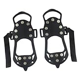HOLIDYOYO Anti rutsch Schneeschuhe Überzieher mit Zähnen Langlebige Edelstahl Spikes Flexible...