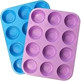 LERIYUFS Mini-Muffinförmchen-Set, 12-teilig, antihaftbeschichtet, BPA-frei, kleine Muffinform zum...