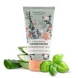 Jean & Len – Schmeichelnde Handcreme Aloe Vera & Basilikum, Handpflege für normale bis trockene...