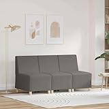 Owoxanthellate Modulares Sofa 3-Sitzer armfrei Hellgrau 55x74x82 cm Cord Mini Couch mit Schaum Kern...
