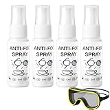 kelav 4 Stück Antibeschlagspray für Brillen, 20ml Langlebig Anti Beschlag Brillenreiniger Spray,...