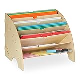 Relaxdays Dokumentenablage, 6 Ablagefächer, DIN A4, HxBxT 27 x 34 x 27 cm, Büro & Schule,...