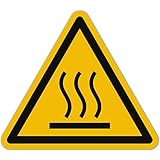 Vorsicht Heiß Aufkleber (15 Stück, 50 mm) - Gefahrensymbole Warnung vor heißer Oberfläche -...